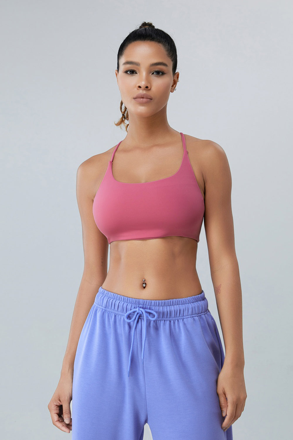 Crisscross Spaghetti Strap Active Bra